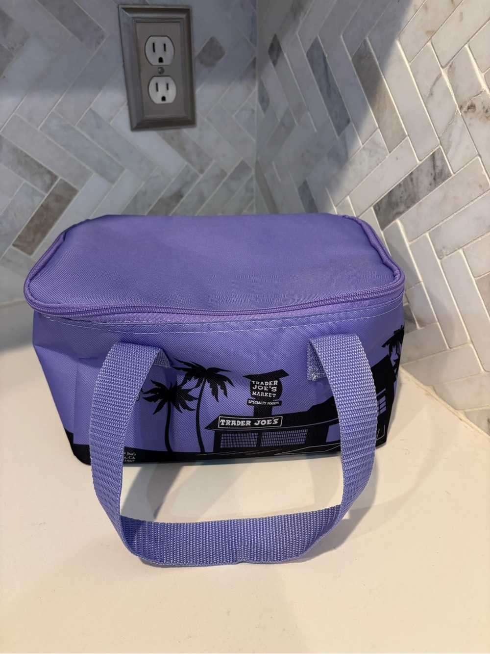 Trader Joe's Purple Insulated Toiletry / Lunch Tote